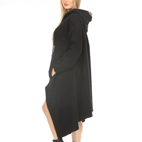 Black Asymmetrical Classy Pockets Dress - Picture 4 of 7